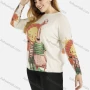 Wholesale Women's Casual Round Neck Long Sleeve Cartoon Pattern Print Fuzzy Knit Top preview