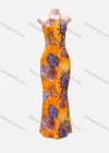 Wholesale Women's Casual Allover Print Halter Bodycon Ruffle Hem Maxi Dress - Liuhuamall