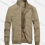 Wholesale Men's Oversized Suede Stand Collar Zip Pockets Plain Casual Bomber Jacket A72511# preview