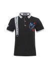 Wholesale Boys Casual Letter Embroidered Striped Short Sleeve Polo Shirt - Liuhuamall