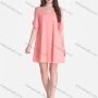Wholesale Women's Casual Plain Cold Shoulder Short Sleeve Ruffle Hem Short Dress preview