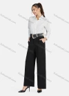 Wholesale Women's Casual Plain High Waist Wide Leg Pants With Belt - Liuhuamall