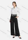 Wholesale Women's Casual Plain High Waist Wide Leg Pants With Belt - Liuhuamall