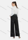 Wholesale Women's Casual Plain High Waist Wide Leg Pants With Belt - Liuhuamall