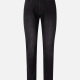 Men's Casual Plain Slim Fit Washed Zip Patch Pockets Denim Jeans Black Clothing Wholesale Market -LIUHUA