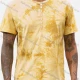 Wholesale Men's 100%Cotton Round Neck Tie Dye Short Sleeve Button Front Henry Shirt D3BT49# Yellow Clothing Wholesale Market Liuhua