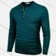 Wholesale Men's Casual Allover Print Round Neck Long Sleeve Button Front Henry Shirt D8CT09# Dark Slate Gray Clothing Wholesale Market Liuhua