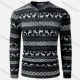 Wholesale Men's Casual Allover Print Round Neck Long Sleeve Button Front Henry Shirt D8CT09# Charcoal Gray Clothing Wholesale Market Liuhua