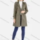 Wholesale Women's Plain Double Breasted Buckle Belted Casual Trench Coat 061# 10# Clothing Wholesale Market Liuhua