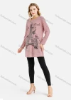 Wholesale Women's Casual Round Neck Eiffel Tower Print Long Rib-Knit Tunic - Liuhuamall