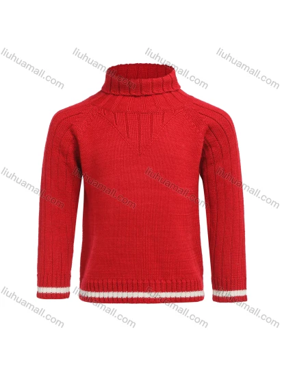 Wholesale Boys Wool Long Sleeve Turtleneck Plain Pullover Sweater