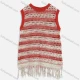 Wholesale Women's Casual Round Neck Striped Honeycomb Knit Tank Sweater 60854# 520# Clothing Wholesale Market Liuhua