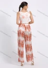 Wholesale Women's Casual Tie Dye Round Neck Crop Tank Top & Wide Leg Pants 2 Piece Set - Liuhuamall