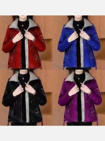 Wholesale Women's Casual Plain Pockets Zipper Puffer Coat 2277#, LIUHUA CLOTHING WHOLESALE