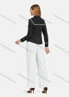 Wholesale Women's Peter Pan Collar Shirt Sleeve Button Semi-Sheer Plain Blouse - Liuhuamall