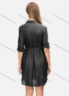 Wholesale Women's Casual Button Front Patch Pocket Shirt Dress With Belt - Liuhuamall