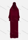 Wholesale Women's Muslim Islamic Modest Prayer Overhead Maxi Plain Abaya Dress With Hijab 2-Pieces Set - Liuhuamall