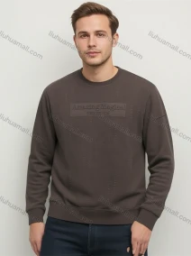 Wholesale Dark Brown Long Sleeve Crew Neck Sweatshirt "Amazing Magical THEYOUTH" Embossed Soft Casual Top, LIUHUA CLOTHING WHOLESALE