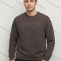 Wholesale Dark Brown Long Sleeve Crew Neck Sweatshirt "Amazing Magical THEYOUTH" Embossed Soft Casual Top preview
