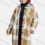 Wholesale Women's Casual Button Down Flap Pocket Plaid Print Long Over Coat preview