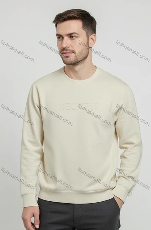 Wholesale Off - White Long Sleeve Crewneck Sweatshirt - NEGATIVE Graphic Minimalist Streetwear Top Bulk Order