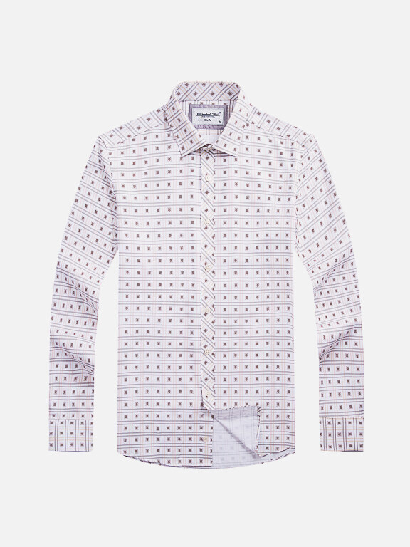 Men's Vintage Allover Print Long Sleeve Button Down Shirts, Clothing Wholesale Market -LIUHUA, Men, Men-s-Tops, Formal-Shirts