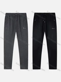 Wholesale Men's Sporty Plain Drawstring Zipper Pockets Letter Pants, LIUHUA CLOTHING WHOLESALE