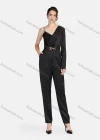 Wholesale Women's Fashion Elegant One Shoulder Cami Ankle Length Straight Leg Jumpsuit With Belt - Liuhuamall