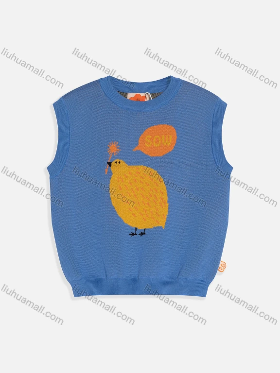 Wholesale Kid's Casual Crew Neck Sleeveless Cartoon Graphic Knit Sweater Vest MB23AMY701#