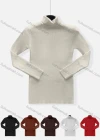 Wholesale Men's Casual Plain Turtleneck Long Rib Knit Sleeve Sweater - Liuhuamall