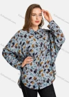 Wholesale Women's Casual Shirt Collar Long Sleeve Button Front Leaf Print Top - Liuhuamall