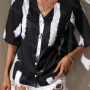 Wholesale Women's V Neck Half Sleeve Button Down Satin Blouse AY144# preview