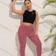 Wholesale Women's Casual Plain Chain Decro Drawstring Zip Sweatpants Rose Red Clothing Wholesale Market Liuhua