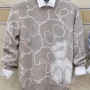 Wholesale Men's Casual Cartoon Bear Graphic Fluffy Knit Collared Long Sleeve Sweater #8818 preview