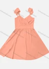 Wholesale Women's Casual Plain Cold Shoulder Wrap V Neck Ruffle Sleeve Midi Dress - Liuhuamall