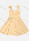 Wholesale Women's Casual Plain Cold Shoulder Wrap V Neck Ruffle Sleeve Midi Dress - Liuhuamall