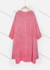 Wholesale Women's Scoop Neck Plain Midi Dress With Wooden Star Moon Beads Necklace - Liuhuamall