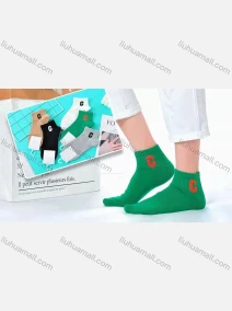 Wholesale Boys Comfy Letter Print Crew Ankle Socks(10 Piece of Pack), LIUHUA CLOTHING WHOLESALE