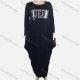 Wholesale Women's African Plus Size Crew Neck Long/Short Sleeve Pockets Loose Fit Dress 8812# Black1# Clothing Wholesale Market Liuhua