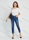 Wholesale Women's High Waist Butterfly Print Pearl Decor Cropped Skinny Jean - Liuhuamall