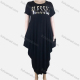 Wholesale Women's African Plus Size Crew Neck Long/Short Sleeve Pockets Loose Fit Dress 8812# Black2# Wholesale Clothing Market & Suppliers -LIUHUAMALL