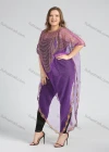 Wholesale Women's Arabic Dubai Glamorous Sequin Translucent Triangle Hem Muslim Islamic Cover Up Cloak - Liuhuamall
