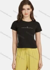 Wholesale Women's Casual Letter Crew Neck Short Sleeve Slim Fit T-shirt - Liuhuamall