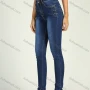 Wholesale Women's High Waist Stretch Washed Button Decor Skinny Jeans preview