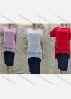 Wholesale Women's Casual Crew Neck Short Sleeve Patch Pockets Plain Blouse - Liuhuamall