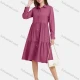 Wholesale Women's Plain Casual Button Down Long Sleeve Flared Hem Midi Shirt Dress 33# Clothing Wholesale Market Liuhua