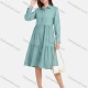 Wholesale Women's Plain Casual Button Down Long Sleeve Flared Hem Midi Shirt Dress 41# Clothing Wholesale Market Liuhua
