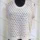 Wholesale Women's Casual Round Neck Sleeveless Mesh Knit Plain Cover Up White Clothing Wholesale Market Liuhua