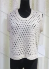 Wholesale Women's Casual Round Neck Sleeveless Mesh Knit Plain Cover Up - Liuhuamall