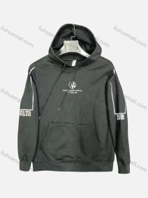 Wholesale Men's Casual Letter Print Drawstring Long Sleeve Kangaroo Pocket Hoodie, LIUHUA CLOTHING WHOLESALE
